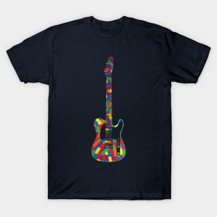 T-Style Electric Guitar Colorful Texture T-Shirt